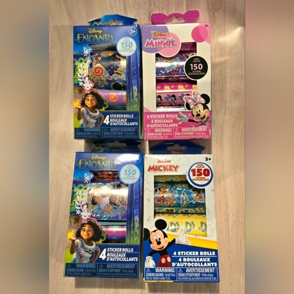 NWT Disney 4 Pack 600 Stickers! Encanto Mickey Mouse Minnie Mouse‎ Disney Junior